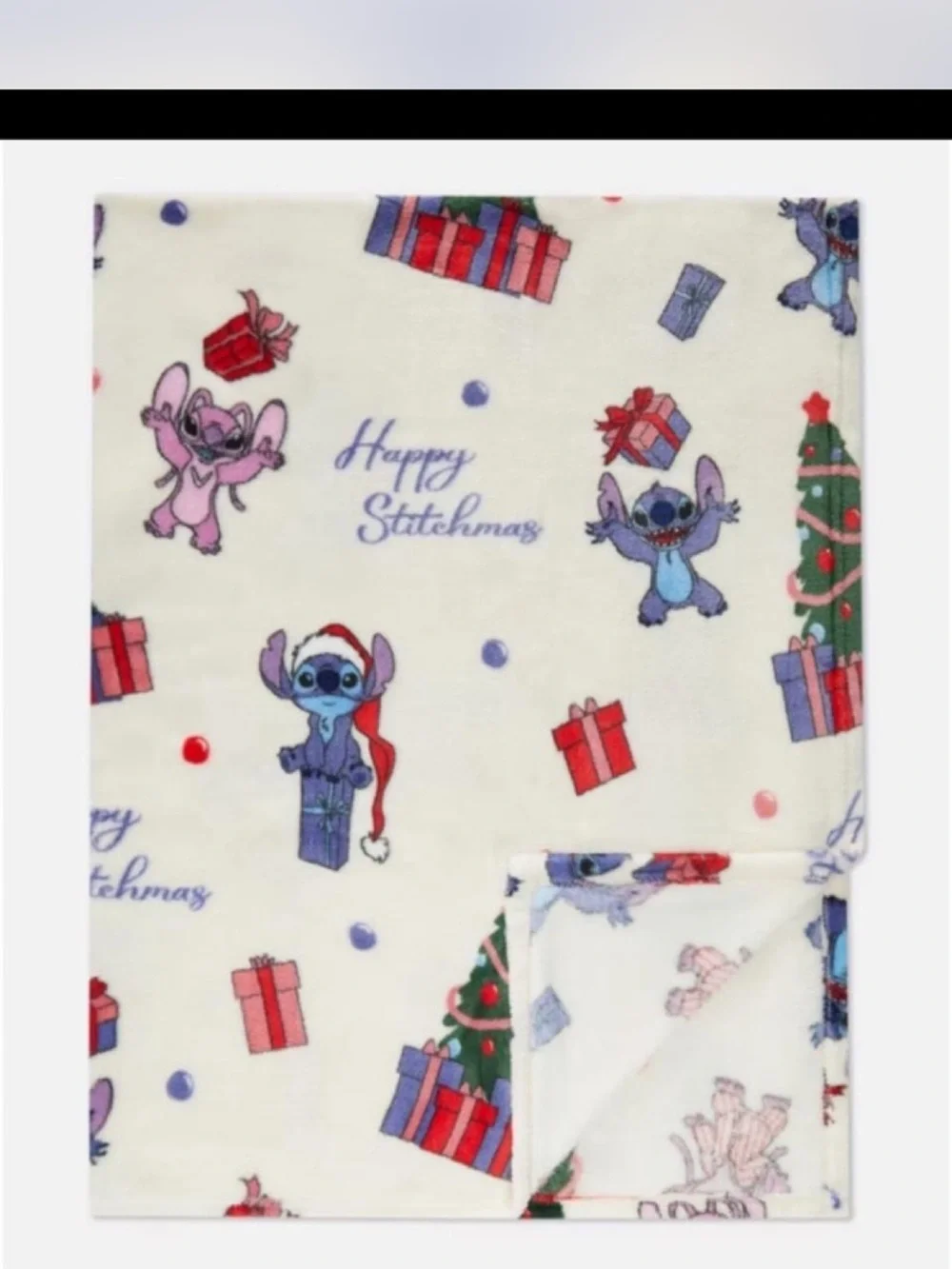 Disney Lilo & Stitch Angel Christmas Plush Throw Blanket  Primark Exclusive